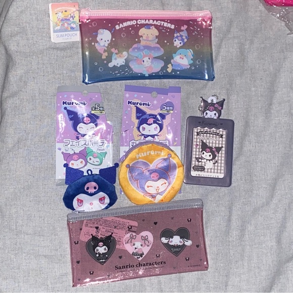 Sanrio Handbags - Sanrio Kuromi My melody cosmetic bag wallet pencil case ID holder bundle